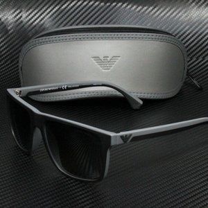Emporio Armani Men's Black and Grey Sunglasses
